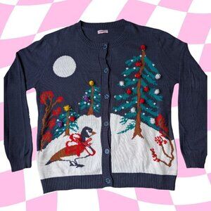 Christmas Sweater / Duck Cardigan Sweater